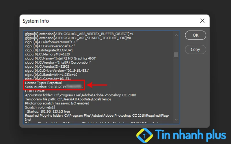 hướng dẫn kiểm tra photoshop đã được active chưa