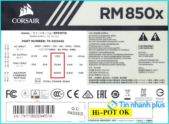 kiểm tra nguồn máy tính bao nhiêu w