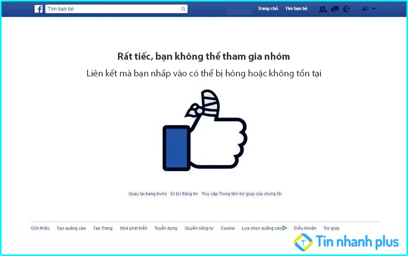 Lỗi không tham gia được nhóm trên Facebook