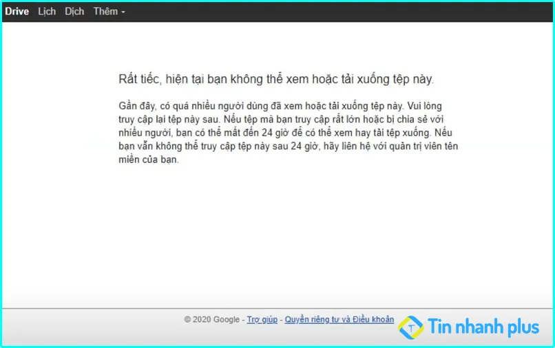 Lỗi "Rất tiếc, hiện tại bạn không thể xem hoặc tải xuống tệp này"