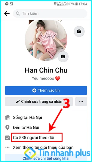 cách xem người theo dõi facebook trên điện thoại