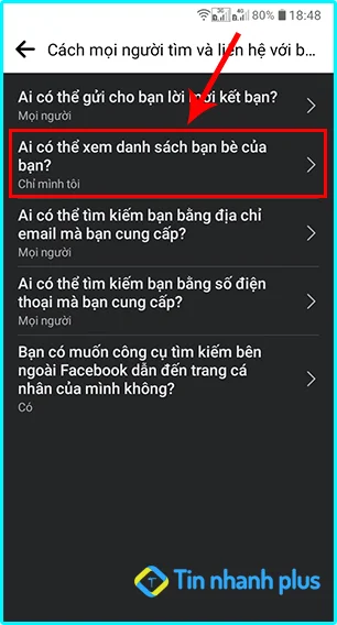 ẩn bạn chung facebook bằng điện thoại