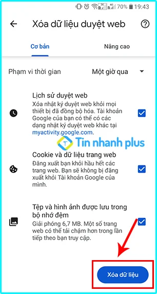 cách xóa dữ liệu khắc phục không hiển thị lỗi