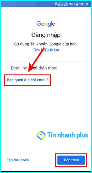 tìm gmail bằng số điện thoại trên điện thoại