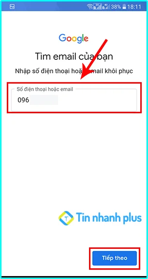 tìm địa chỉ gmail bằng số điện thoại