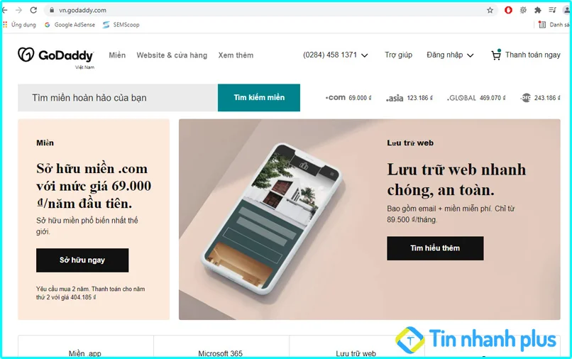 cách tìm tên miền tại godaddy