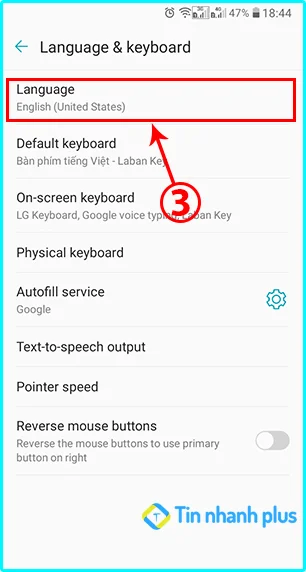 chuyển ngôn ngữ điện thoại sang tiếng việt