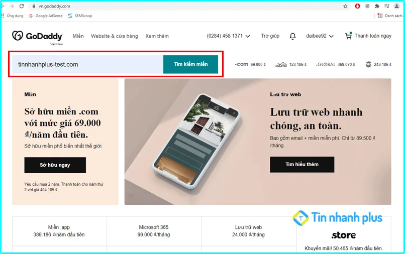 cách mua tên miền trên godaddy