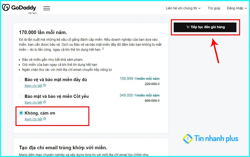hướng dẫn cách mua tên miền trên godaddy