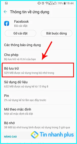 xóa bộ nhớ đệm trên facebook