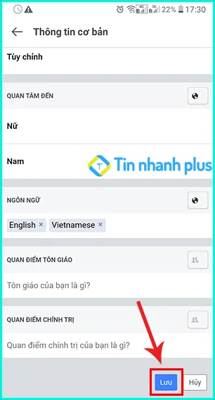 cách ẩn ngày sinh trên facebook trên điện thoại