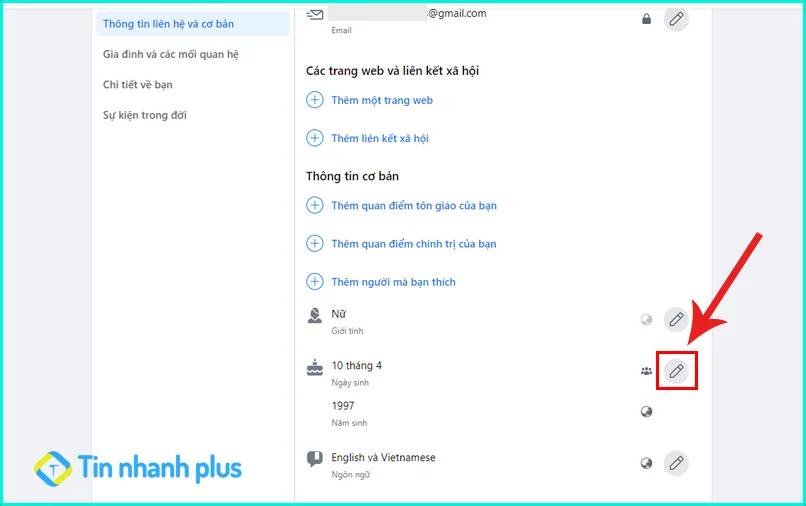 hướng dẫn cách ẩn ngày sinh trên facebook bằng pc