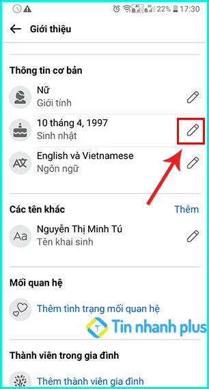 hướng dẫn cách ẩn ngày sinh trên facebook lite