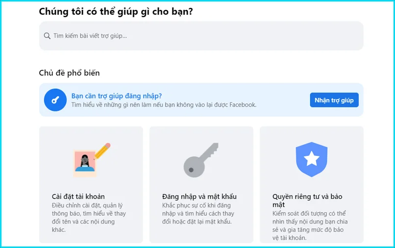 cách liên hệ với facebook