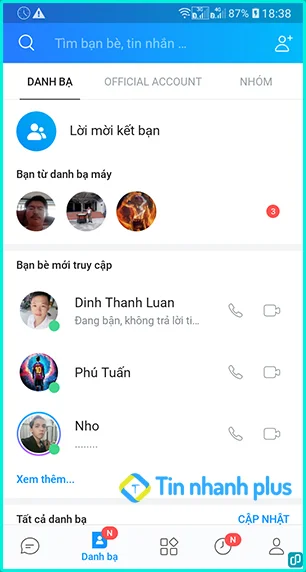 cách xem bạn bè của người khác trên zalo