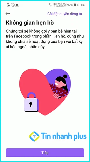 facebook không có tính năng hẹn hò trên ứng dụng