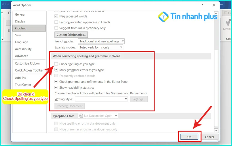 fix lỗi gạch chân đỏ tròn word