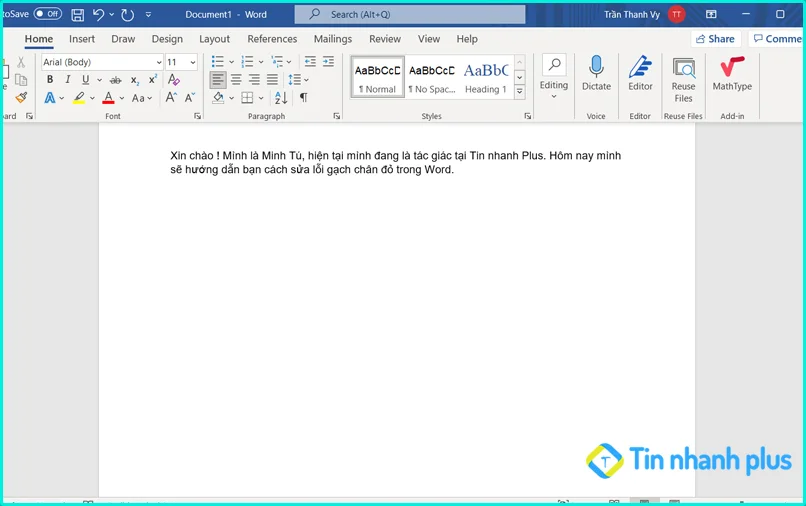 hướng dẫn cách sửa lỗi gạch chân đỏ trong word