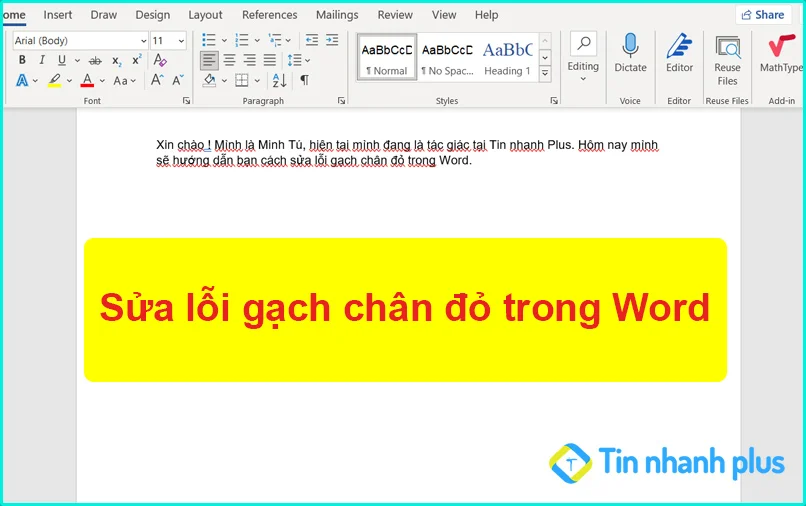 Sửa lỗi gạch chân đỏ trong Word