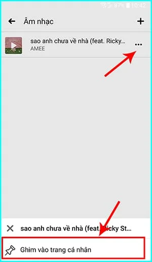 thêm âm nhạc vào trang cá nhân