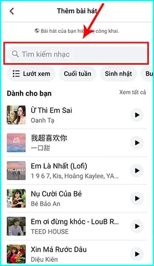 thêm âm nhạc vào trang cá nhân