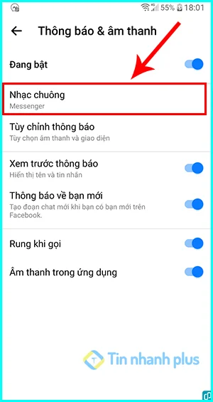 Cách thay đổi âm thanh thông báo Messenger
