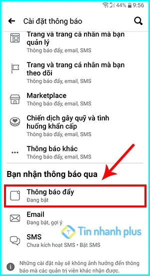 Thay đổi âm thanh thông báo Facebook
