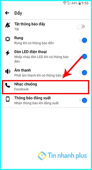 Thay đổi âm thanh thông báo Facebook