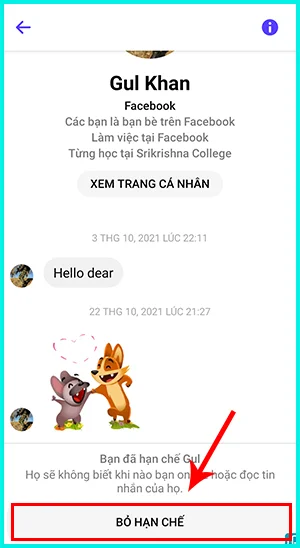 cách bỏ hạn chế tin nhắn trên Messenger