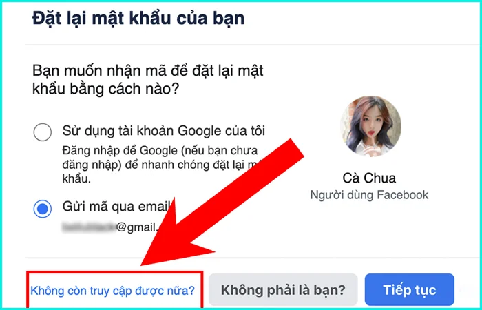 Cách lấy lại Facebook không cần mã xác nhận