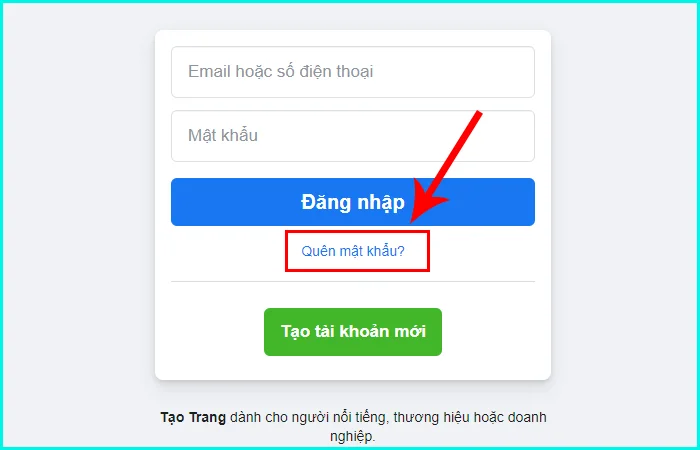 cách lấy lại mật khẩu facebook bằng messenger trên máy tính