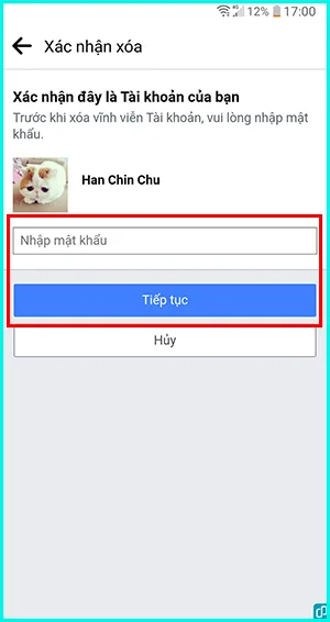 cách xóa tài khoản Facebook vĩnh viễn trên điện thoại