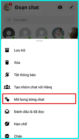 ghim tin nhắn trong nhóm chat messenger