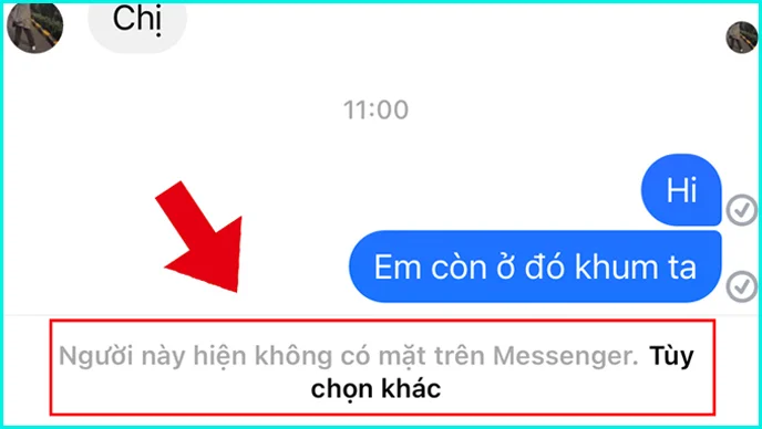 Hiện không liên lạc được với người này trên Messenger