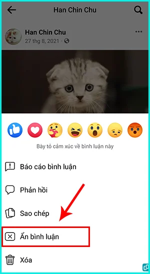 cách ẩn bình luận trên facebook cá nhân