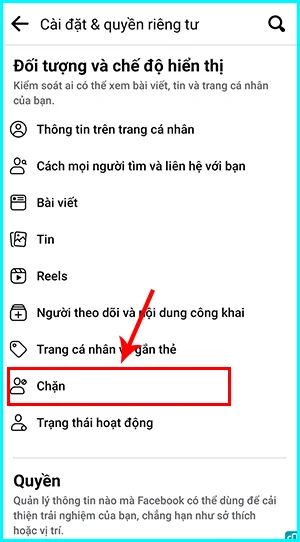 cách bỏ chặn ai đó trên Facebook bằng điện thoại
