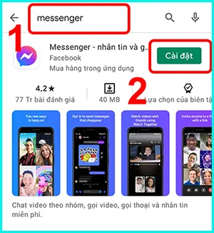 cách cài đặt ứng dụng messenger trên android
