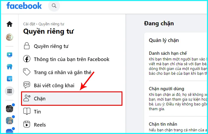 cách chặn ai đó trên Facebook bằng máy tính