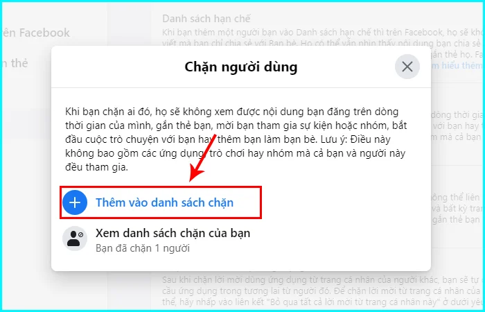 cách chặn ai đó trên Facebook bằng máy tính