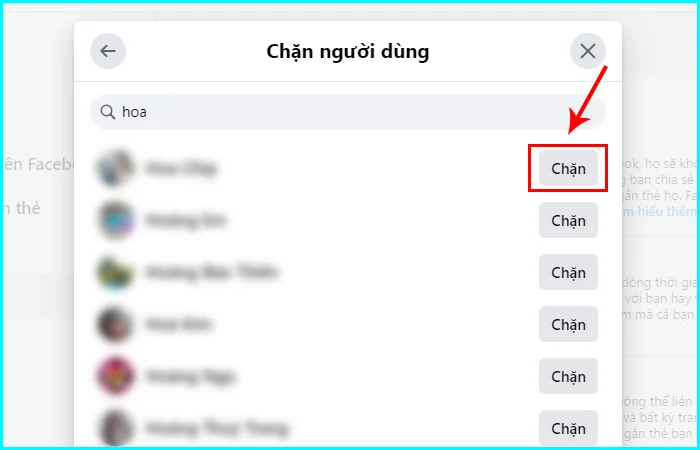 cách chặn ai đó trên Facebook bằng máy tính