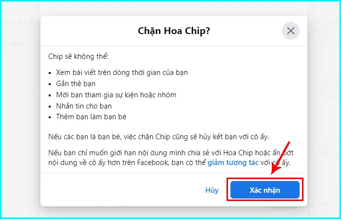 cách chặn ai đó trên Facebook bằng máy tính