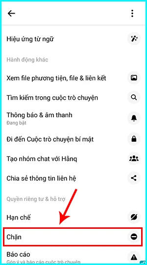 cách chặn ai đó trên Facebook bằng Messenger