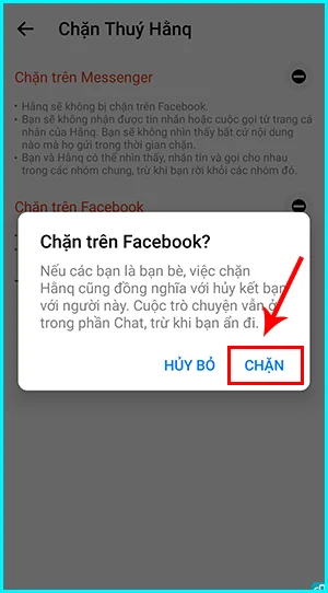 cách chặn ai đó trên Facebook bằng Messenger