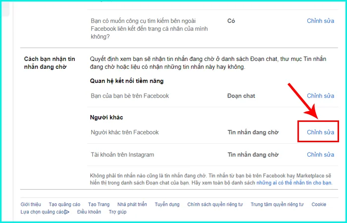 cách chặn tin nhắn người khác trên facebook bằng máy tính