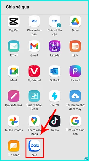 cách chia sẻ ảnh trực tiếp từ messenger sang zalo