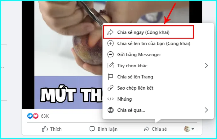 cách chia sẻ bài viết công khai trên Facebook bằng máy tính