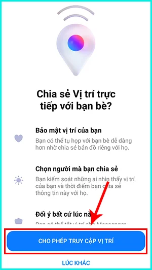 cách chia sẻ vị trí trên messenger