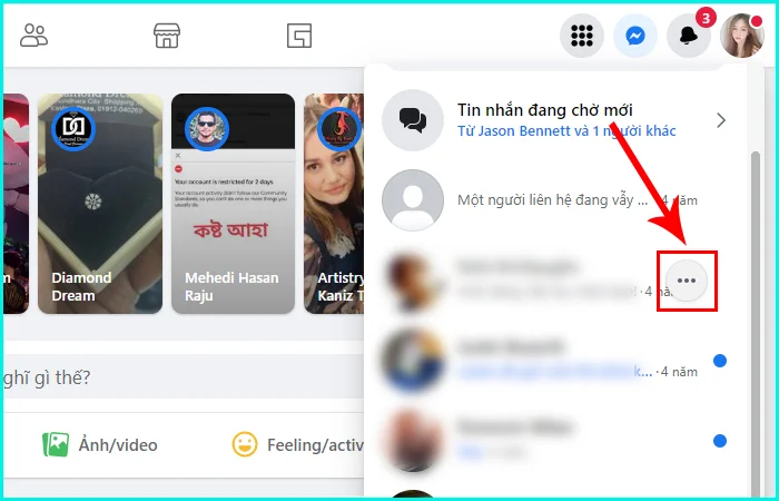cách đánh dấu tin nhắn Messenger chưa đọc trên máy tính