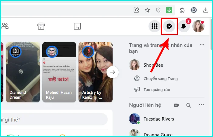 cách đánh dấu tin nhắn Messenger chưa đọc trên máy tính