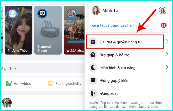 cách đặt tên Facebook 1 chữ trên máy tính